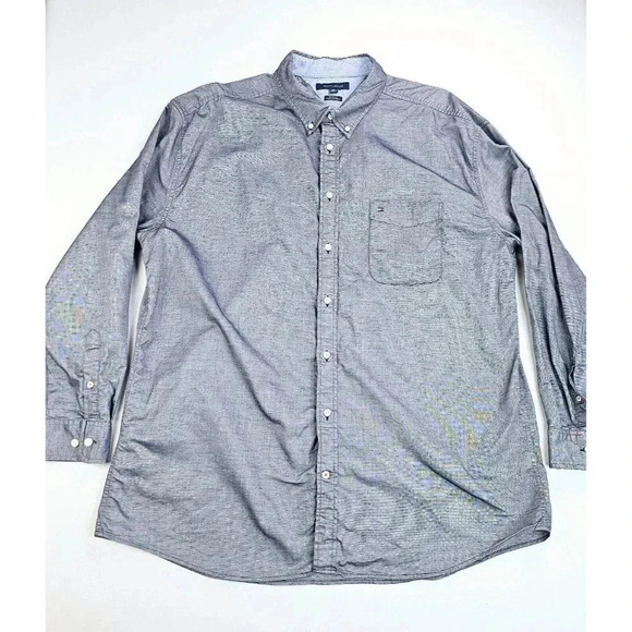 Tommy Hilfiger Classic Fit Size 3XL Men's Charcoal Gray Embroidered Pocket Logo - Picture 1 of 10